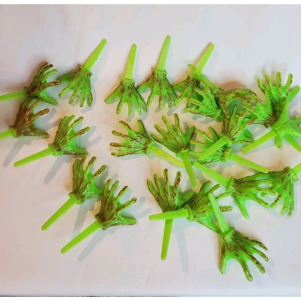 22 Zombie Monster Hand Cupcake Food Pick Decor Topper Kid Halloween Party Supply